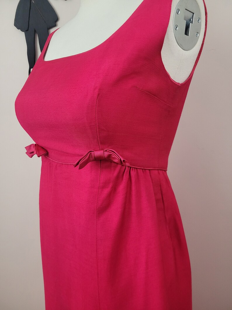 Vintage 1960's Magenta Maxi Dress / 60s Emma Domb Dress S image 5