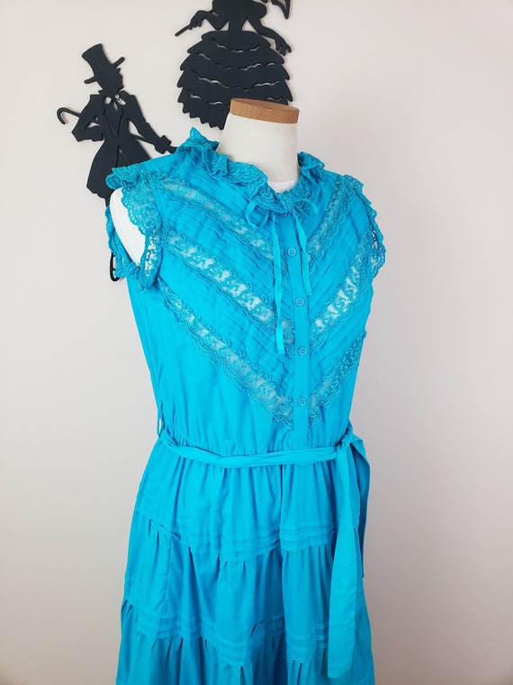 Vintage 1990's Lace Bohemian Dress / 90s Prarie D… - image 7