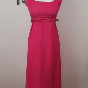 Vintage 1960's Magenta Maxi Dress / 60s Emma Domb Dress S image 3