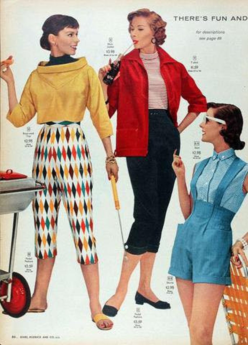 Vintage 1950's Novelty Print Fabric / 60s Diamond Harlequin Fabric image 1