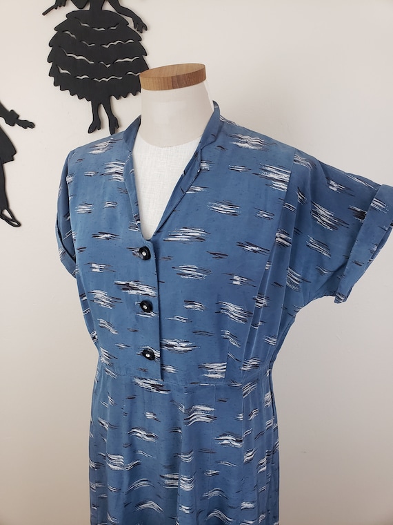 Vintage 1940's Shirtwaist Dress / 50s Plus Size Da