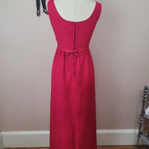 Vintage 1960's Magenta Maxi Dress / 60s Emma Domb Dress S image 7