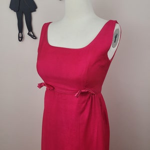 Vintage 1960's Magenta Maxi Dress / 60s Emma Domb Dress S image 1