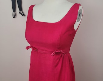 Vintage 1960's Magenta Maxi Dress / 60s Emma Domb Dress S