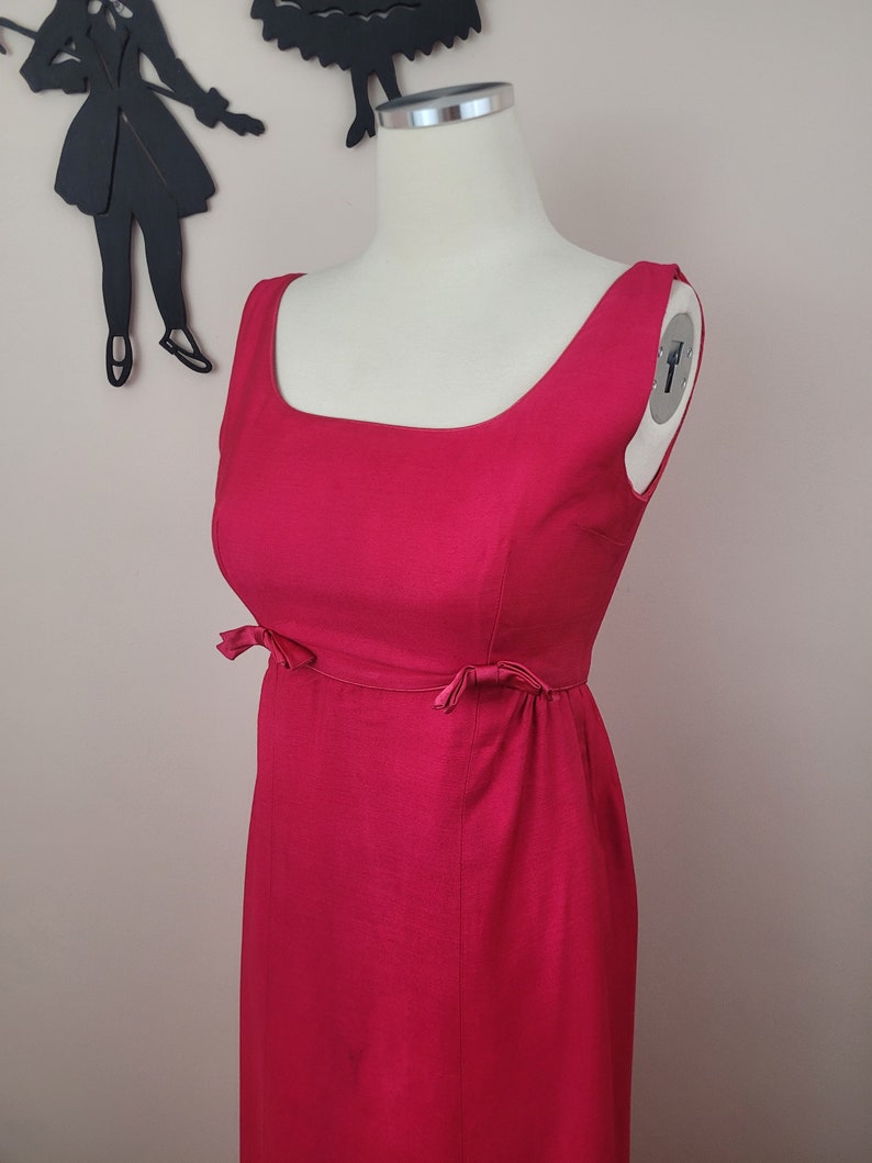 Vintage 1960's Magenta Maxi Dress / 60s Emma Domb Dress S image 1