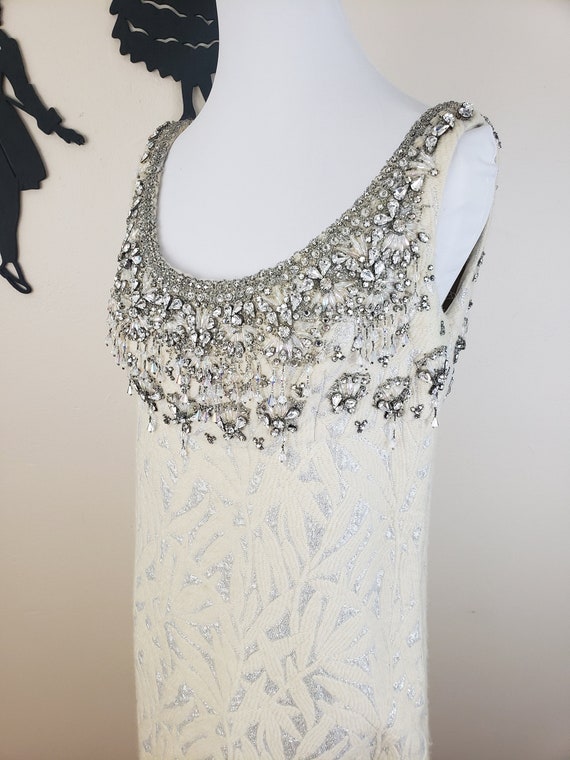 Vintage 1960's White Maxi Dress / 70s Formal Cockt
