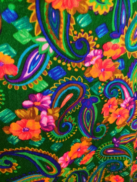 Vintage 1960's Rainbow Floral Dress / 70s Psyched… - image 4