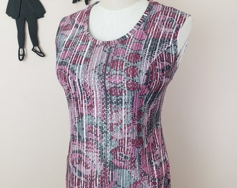 Vintage 1970's Metallic Maxi Dress / 70s Disco Day Dress XL