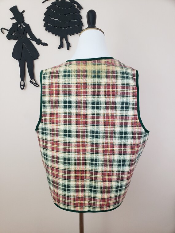 Vintage 1960's Plaid Vest / 70s Lightweight Sears… - image 8