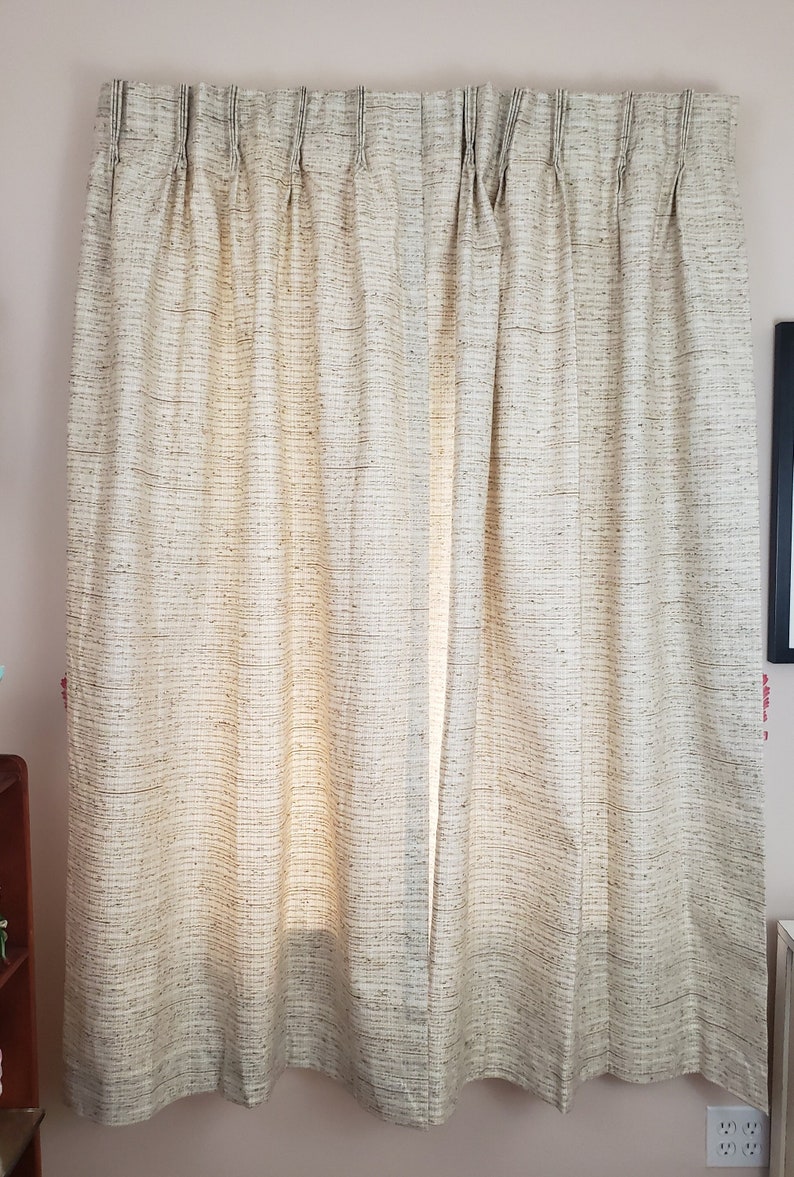 Vintage 1960's Pinch Pleat Curtains / 70s White Drapes / 2 - Etsy