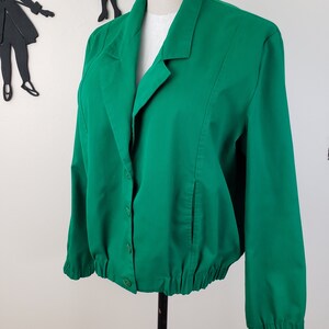 Vintage 1990's Green Coat / 80s Does 50s Bomber Jacket XL image 3