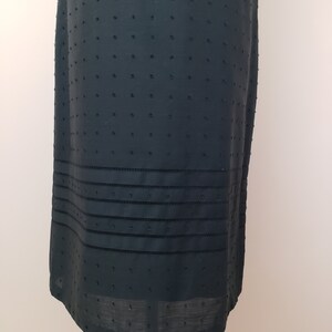 Vintage 1960's Black Dress / 60s Sheath Cotton Dress XL image 3