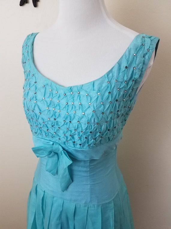 bright blue cocktail dress