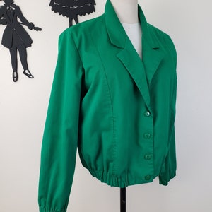 Vintage 1990's Green Coat / 80s Does 50s Bomber Jacket XL image 2