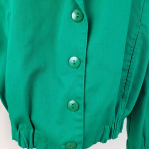 Vintage 1990's Green Coat / 80s Does 50s Bomber Jacket XL image 4