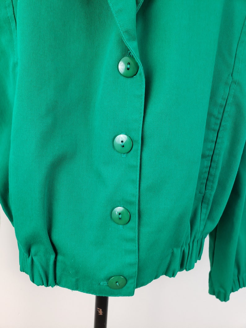 Vintage 1990's Green Coat / 80s Does 50s Bomber Jacket XL image 4