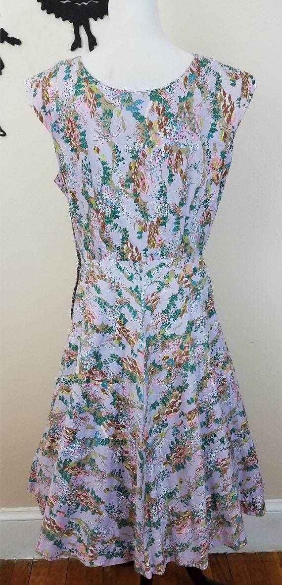 Vintage 1950's Cotton Dress / 50s Lavender Day Dr… - image 8