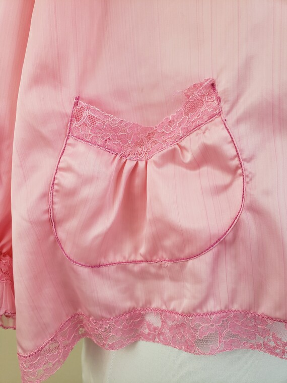Vintage 1960's Pink Peignoir Bed Jacket / 60s Lac… - image 5