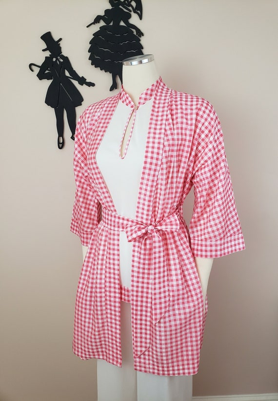 Vintage 1960's Pink Gingham 3 Piece Set / 60s Paj… - image 1