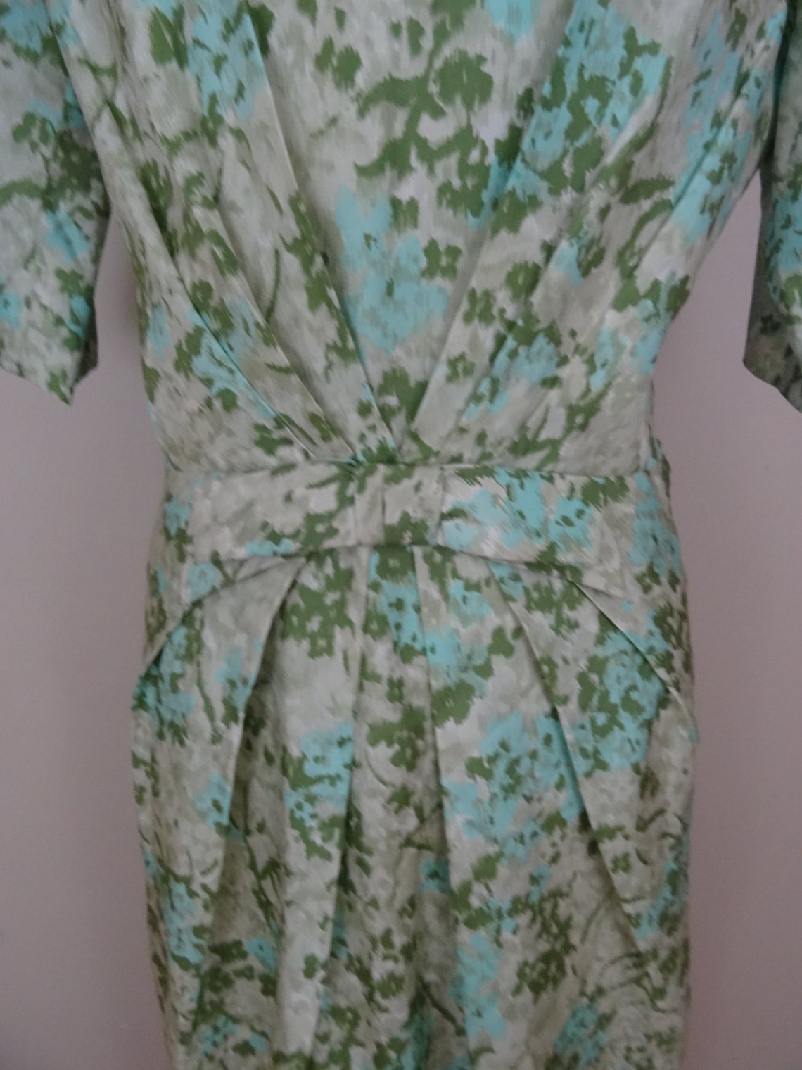 1950s Metallic Silk Floral Cocktail Dress main image 1