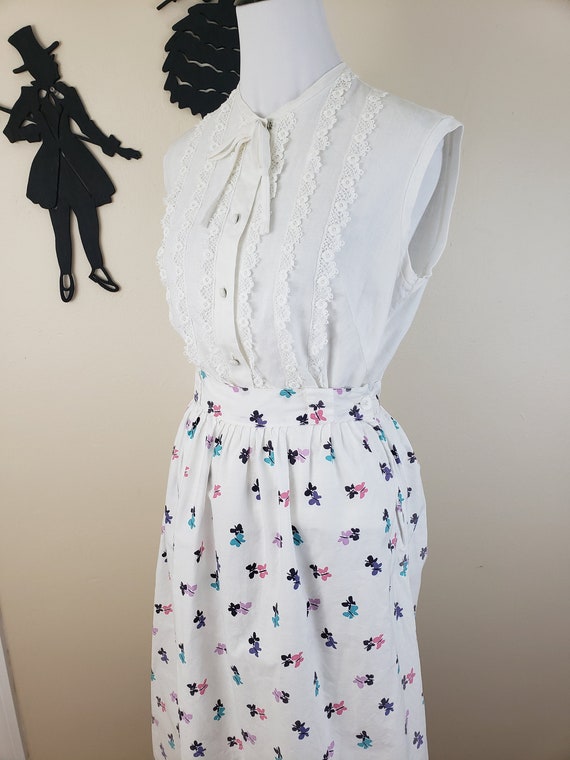 Vintage 1950's Novelty Print Skirt / 50s Butterfl… - image 4