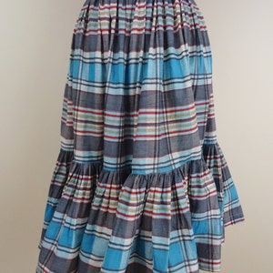 Vintage 1950's Striped Skirt/ 50s Plaid Skirt XS image 2