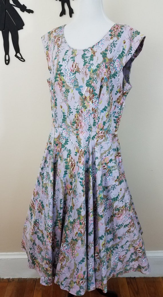 Vintage 1950's Cotton Dress / 50s Lavender Day Dr… - image 7
