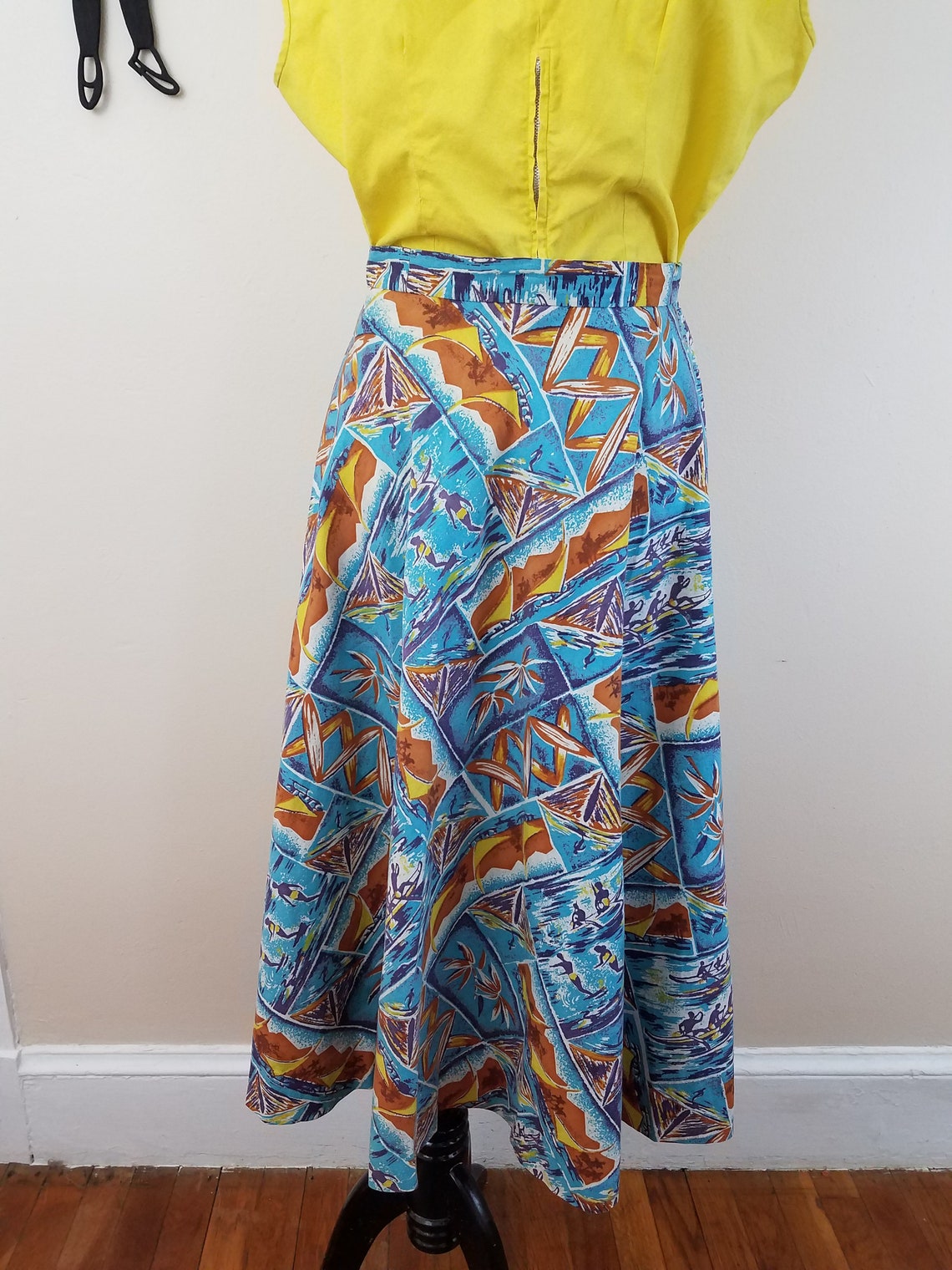 1950s Oregon Trail Novelty Print Skirt | XL/XXL