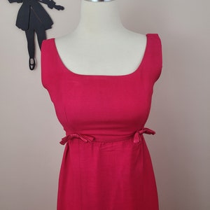 Vintage 1960's Magenta Maxi Dress / 60s Emma Domb Dress S image 2