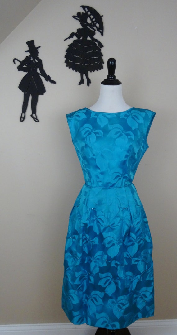 bright blue cocktail dress