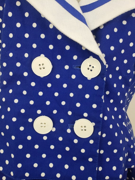 Vintage 80's Does 50's Sailor Collar Dress / 80s … - image 5