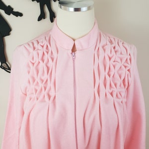 Vintage 1970's Wild Crest House Coat / 80s Pink Robe Nightgown S/M image 4