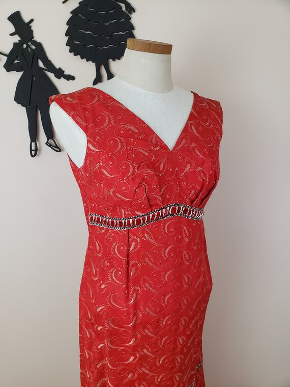 Vintage 1950's Embroidered Mermaid Dress / 60s Re… - image 3