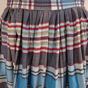 Vintage 1950's Striped Skirt/ 50s Plaid Skirt XS image 3