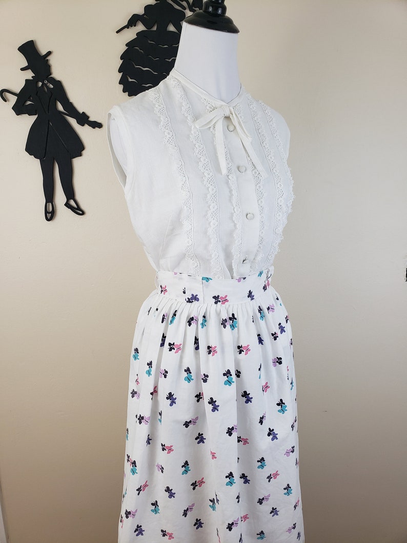 1950s Butterfly Print Skirt by Nelly de Grab | XS-M