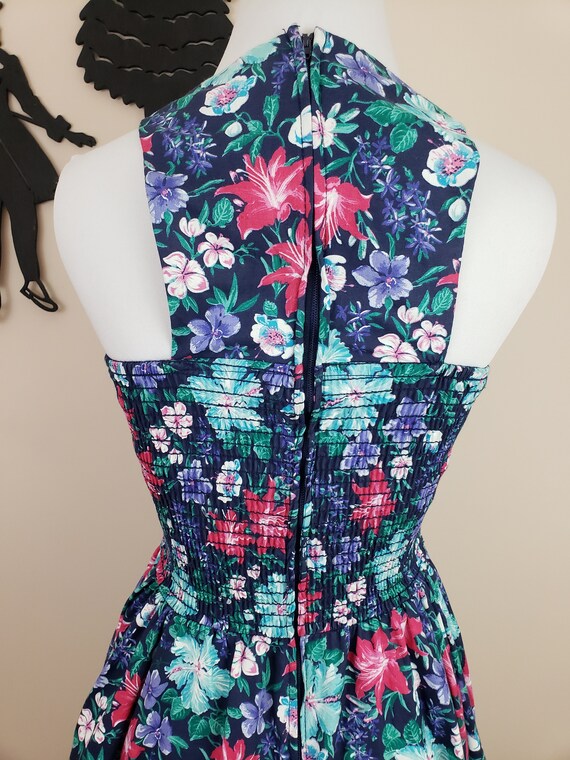 Vintage 1980's Racerback Dress / 90s Floral Day D… - image 8