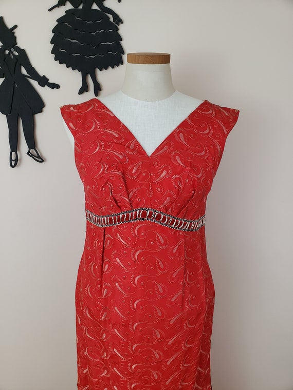 Vintage 1950's Embroidered Mermaid Dress / 60s Re… - image 8