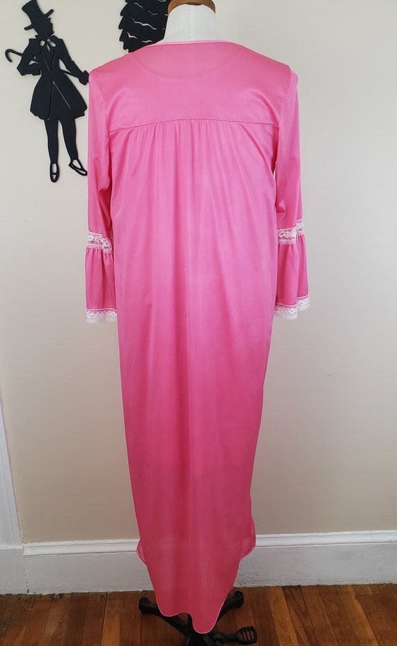 Vintage 1960's Hot Pink Floral Nightgown Set / 60… - image 10