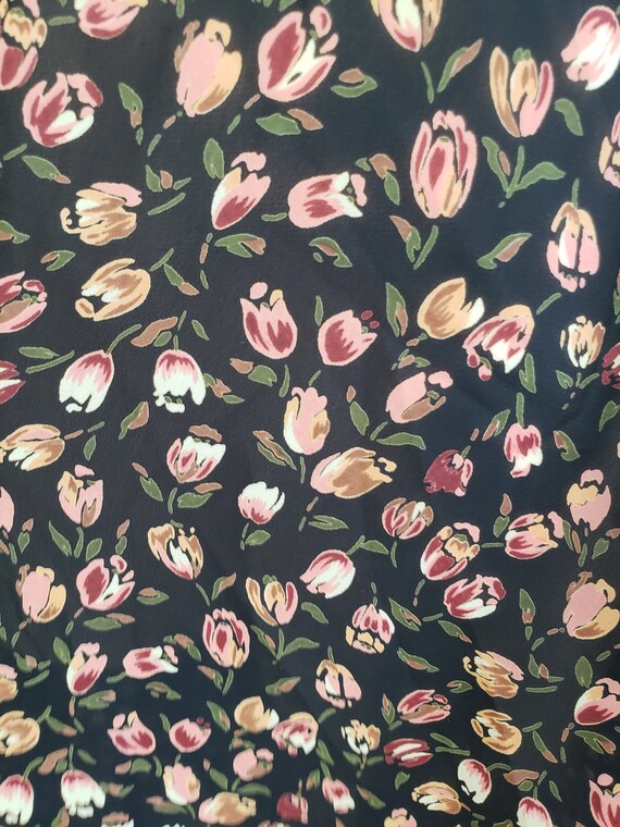 Vintage 1970's Floral Dress / 70s Polyester Tulip… - image 3