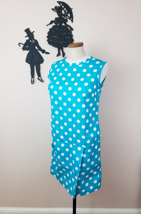 Vintage 1960's Polka Dot Romper / 60s Skort Dress 