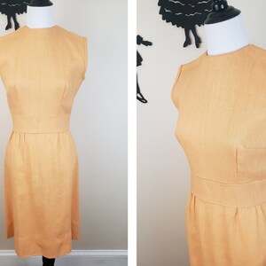 Vintage 1960's Peach Dress and Jacket Set / 70s Orange Dress and Coat S image 7