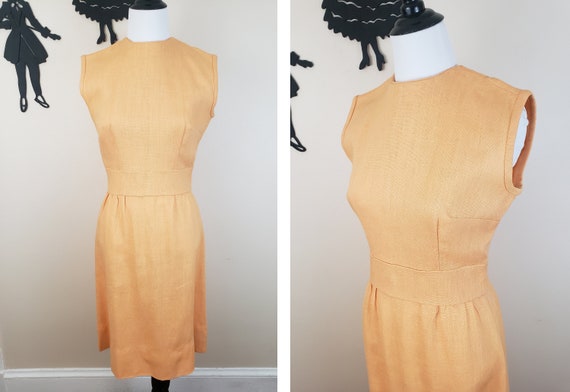 Vintage 1960's Peach Dress and Jacket Set / 70s O… - image 7