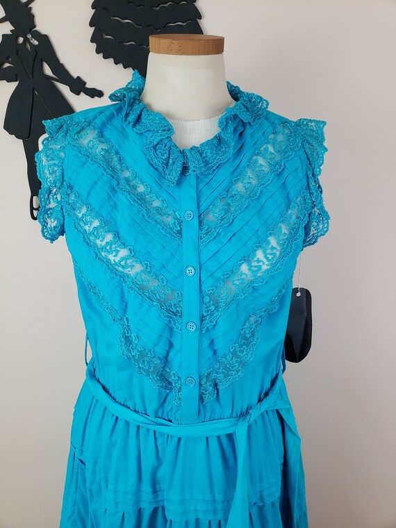 Vintage 1990's Lace Bohemian Dress / 90s Prarie D… - image 8