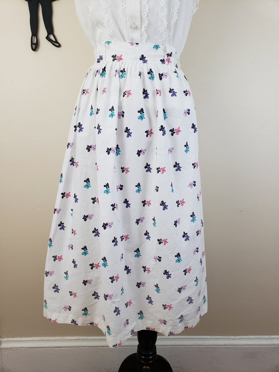 Vintage 1950's Novelty Print Skirt / 50s Butterfl… - image 3