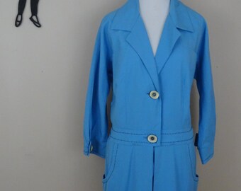 Vintage 1960's Pan Am Dress / 60s Alix of Miami Dress XL tr