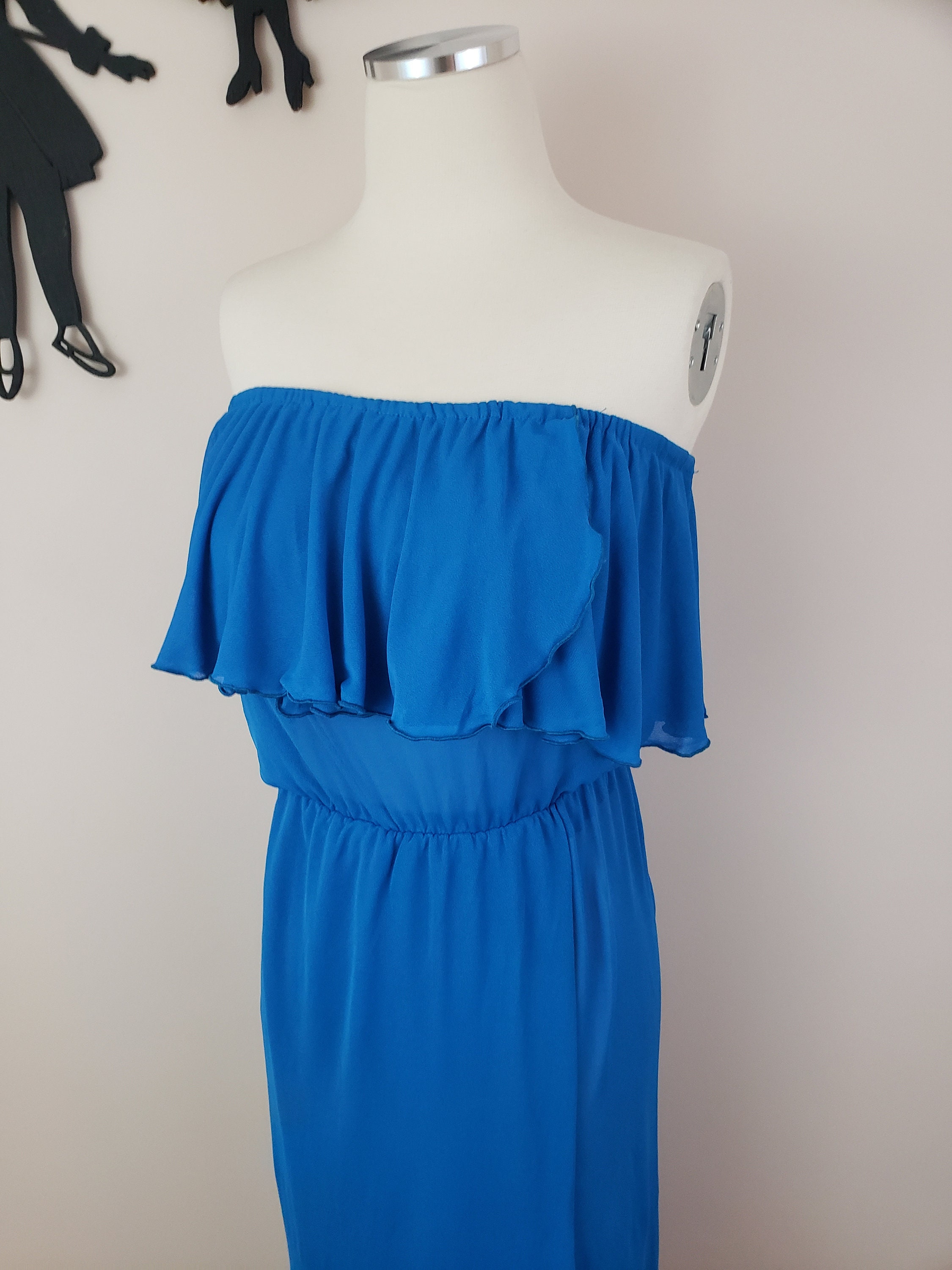 princess polly baby blue dress Blue Sequin Disco 70s Dress main image 0