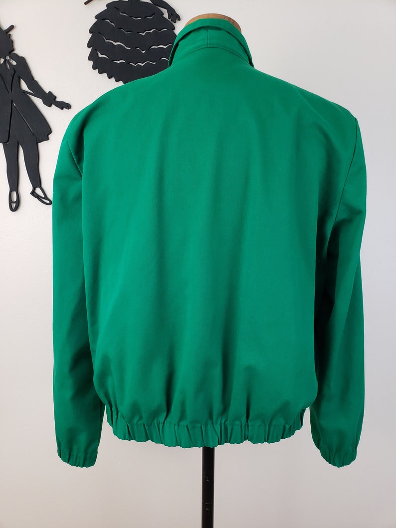 Vintage 1990's Green Coat / 80s Does 50s Bomber Jacket XL image 7
