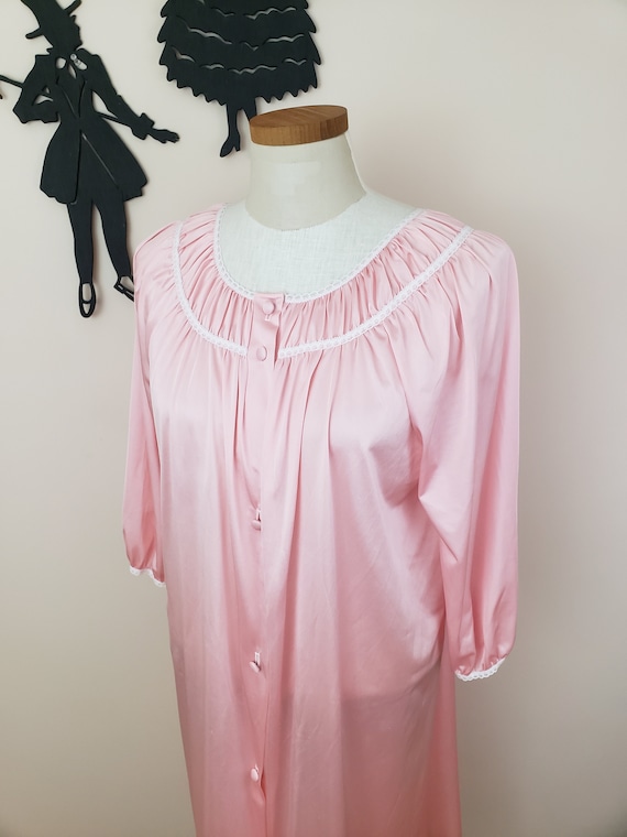 Vintage 1960's Pink Peignoir Robe/ 70s Lounge Wea… - image 1