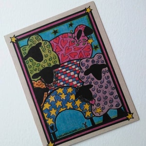 Homemade Sheep Gift Card, Primitive Country Paper Sheep , Encouragement Cards, Whimsical Sheep Card, Eco Stationary, Original Fine Art