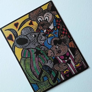 Leuke muiskaart, zelfgemaakte land muis cadeau, mooie vrouwen quote kaarten, tiener meisje papier stationair, primitieve muizen, liefde, eco-vriendelijk
